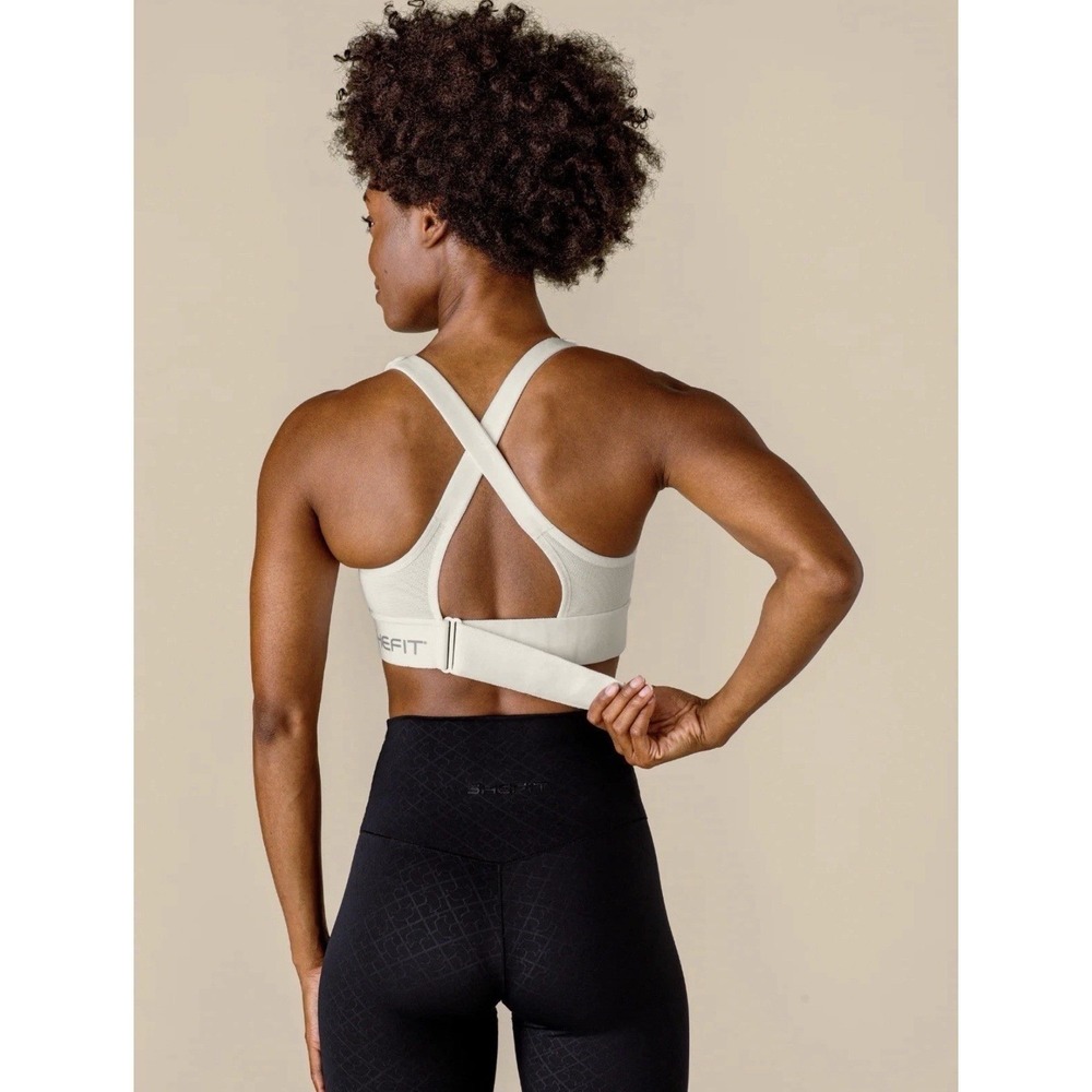 SHEFIT Ultimate Sports Bra White High Impact Adjustable Size Medium - Picture 6 of 8